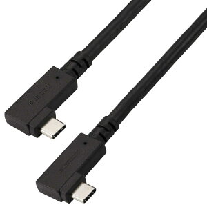 �G���R���@ELECOM�@USB Type-C �P�[�u�� ���[L�� ���炩 240W USB4 20Gbps PD EPR 4K/60Hz 1m �u���b�N�@USB4-CLLEY10NBK