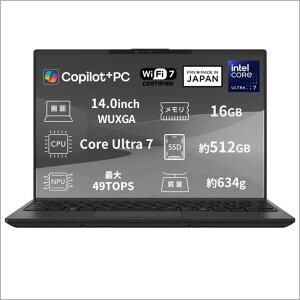 �y2026�N11��13�������\��z�x�m�ʁ@FUJITSU�@FMV Note U UX-L3B �mintel Core Ultra 7 / ������16GB / SSD512GB / Win11 Home / 14.0�^ �n �s�N�g�u���b�N�@K0N70000JP