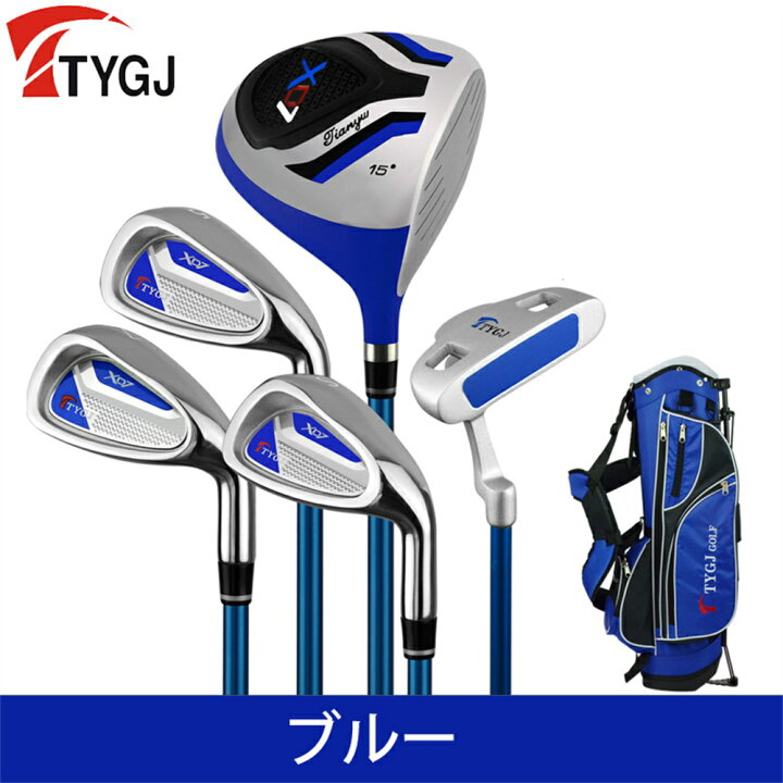 ゴルフクラブ 5点セット ブルーゴルフクラブセット スタンドバッグ付き 