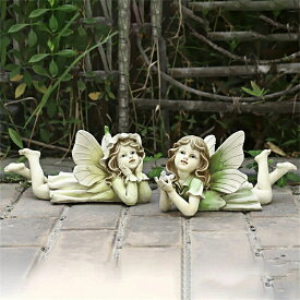 ガーデン 置物 天使 女の子 かわいい 玄関 オーナメント 庭作り ガーデンオブジェ ガーデニング 飾り　ナチュラル おしゃれ くつろぎ rnwkr08