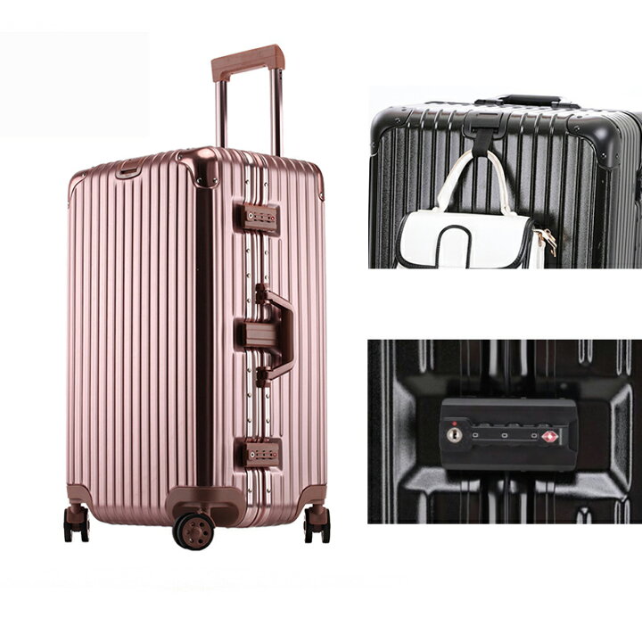 キャリーケース キャリーバッグ TSA 【すべてのアクアリウムの種類】 🎇 ロックが付いている古典的なアルミニウム フレームの明るい色のスーツケーススピナ