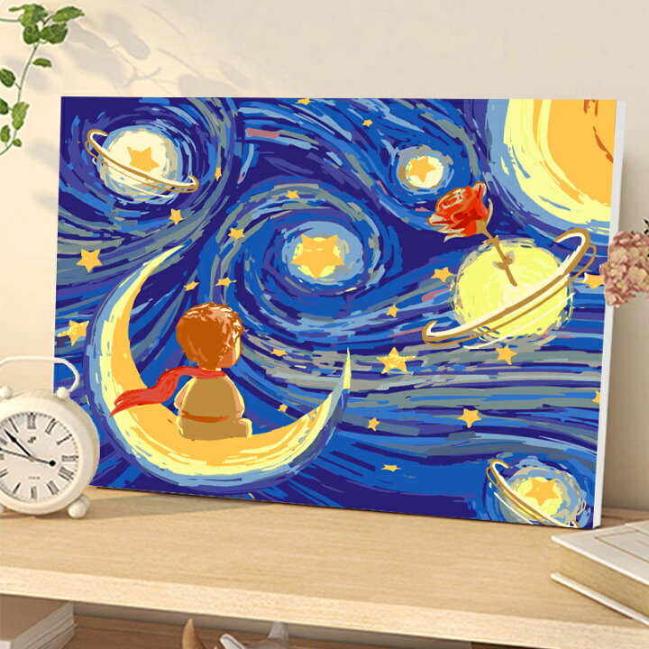 楽天市場】数字油絵 星の王子様 簡単 初心者 塗り絵 油絵セット 工具 