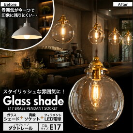 送料無料 丸型 クリア ガラスシェード LEDランプ e17 ダクトレール用 ペンダントライト ペンダントランプ シンプル led 照明器具 可愛い おしゃれ 北欧 アンティーク調 レトロ 100cm ダクトレール インテリア ライト 新生活 お部屋 雰囲気作り 長さ調節 調光器対応