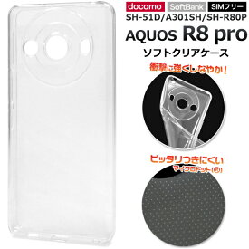 送料無料 AQUOS R8 pro SH-51D A301SH SH-R80P マイクロドット ソフトクリアケース 透明 背面クリア アクオスr8プロ ケース カバー ソフトケース シンプル スマホカバー スマホケース バックカバー 背面カバー 背面ケース 無地 ストラップホール TPU 着脱 装着 簡単 メール便