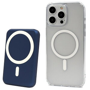 �������� iPhone�V���[�Y MagSafe�Ή� �N���A�P�[�X ���o�C���o�b�e���[�Z�b�g 5000mAh �A�C�t�H�� �A�C�z�� ���C�����X�[�d �}�O�Z�[�t �[�d�� �ϏՌ��P�[�X ���삵�Ȃ���[�d�ł���15w �}���[�d 