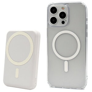 �������� iPhone�V���[�Y MagSafe�Ή� �N���A�P�[�X ���o�C���o�b�e���[�Z�b�g 5000mAh �A�C�t�H�� �A�C�z�� ���C�����X�[�d �}�O�Z�[�t �[�d�� �ϏՌ��P�[�X ���삵�Ȃ���[�d�ł���15w �}���[�d 