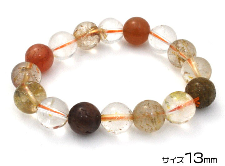 楽天市場】送料無料 ミックスルチルクォーツブレスレット 13mm 