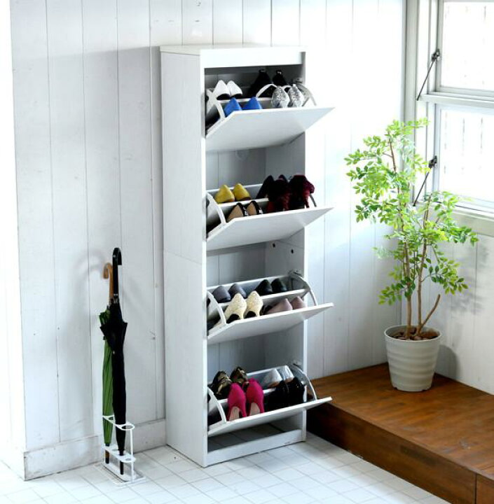 楽天市場 下駄箱 シューズラック シューズボックス 靴箱 オフィス おしゃれ 北欧 収納 安い 薄型 スリム 木製 大型 大容量 扉 ハイタイプ 4段 フラップ 付き 約 幅50 奥行30 高さ160 16足 靴 ラック 玄関 家具 インテリア通販room 楽天市場 下駄箱 シューズラック シューズボックス 靴箱 オフィス おしゃれ 北欧 収納 安い 薄型 スリム 木製 大型 大容量 扉 ハイタイプ 4段 フラップ 付き 約 幅50 奥行30 高さ160 16足 靴 ラック 玄関 家具 インテリア通販room