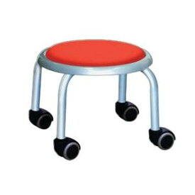 低い 椅子 ローチェア 作業椅子 キャスター付き ガーデニング オフィスチェア キッチン ローキャスター レッド/シルバー