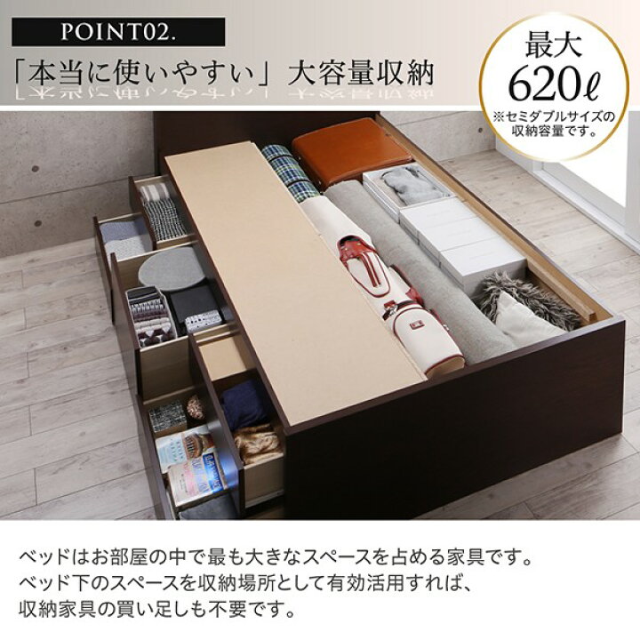 楽天市場】シングルベッド 一人暮らし マットレス付き チェストベッド 