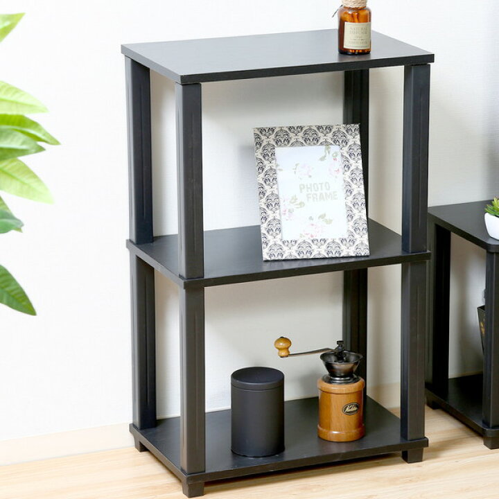 楽天市場 オープンシェルフ オープンラック おしゃれ 北欧 木製 安い 棚 ラック 収納 キッチン 台所 整理棚 リビング収納 収納棚 軽量 ブラウン ブラック 幅47 奥行30 高さ76 家具 インテリア通販room