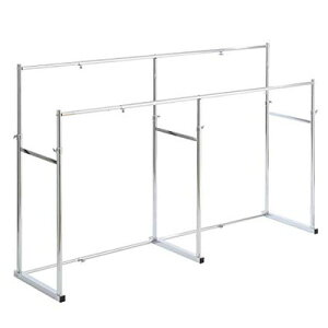 あす楽 ハンガーラック 2段 ダブル 低い ロータイプ 押し入れ 押入れ クローゼット内 サイズ調整 横幅 収納 伸縮 頑丈 丈夫 一間用 幅120 幅150 幅180 パイプ シルバー 銀色 スチール バッグ掛け