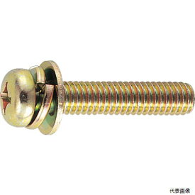 トラスコ B50-0408 TRUSCO ナベ頭座金組込ねじ P＝3 クロメート M4×8 135本入 (ばね座金＋JISワッシャー付き)