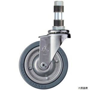 ハンマーキャスター 4206EX-PR100 ハンマー パイプ差込み式キャスター 自在 車輪径100mm ゴム車輪(スチールホイール) φ22用