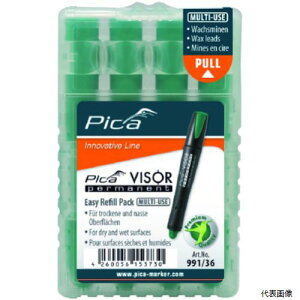 Pica Marker 99136 ピカマーカー パーマネントマルチマーカー“VISOR”用替え 緑 4本入り