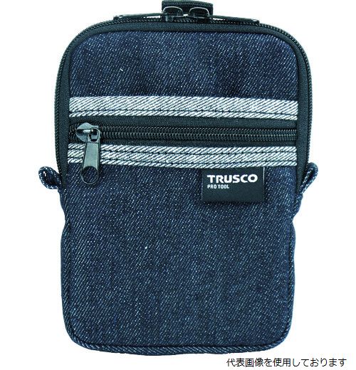 40％OFFの激安セール 贈答 トラスコ中山 TRUSCO デニムコンパクトケース ブラック 2ポケット TDC-K102