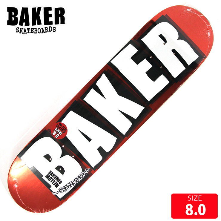 ベイカー オフィシャルデッキ スケボー デッキ BAKER BLAND 驚きの値段で LOGO スケートボード FOIL DECK クエストン RED 超特価 8.0