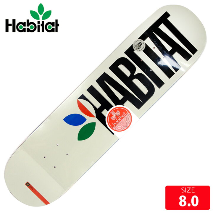 楽天市場】スケボー デッキ ハビタット HABITAT APEX BOLD WHITE TWIN 
