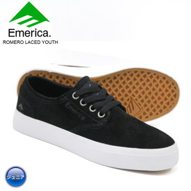 EMERICA エメリカ ジュニア スニーカー ROMERO LACED YOUTH BLK/WHT/GUM スケート シューズ