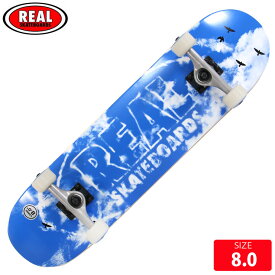 スケボー メンズ コンプリート リアル REAL COMPLETE CLOUDS OVAL SIZE 8.0 完成品 スケートボード SKATEBOARD 23SS