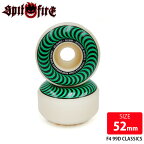 SPITFIRE WHEEL スピットファイヤー ウィール F4 99D 101D CLASSIC SHAPE WHT GREEN 52mm スケートボード スケボー