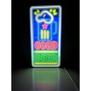 【LEDデザインライト】GOOD BEER ビール 生ビール ビールジョッキ ジョッキ 居酒屋 やきとり屋 焼肉屋 中華店 飲食店 ネオン風 レトロ 看板 インテリア 雑貨 置物◆Lサイズ-1◆
