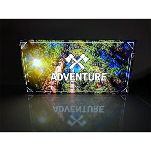 【LEDデザインライト】ADVENTURE アドベンチャー OUTDOOR CAMPING アウトドア キャンプ 趣味 WELCOME OPEN 看板 インテリア 雑貨 置物◆Lサイズ-1◆