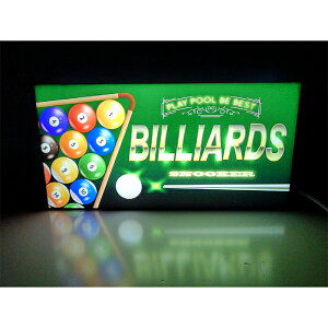 【LED2wayデザインライト】BILLIARDS ビリヤード ビリヤード場 ボール ビリヤードキュー ビリヤード台 WELCOME OPEN 娯楽 趣味 看板 インテリア 雑貨 置物◆Sサイズ-1◆