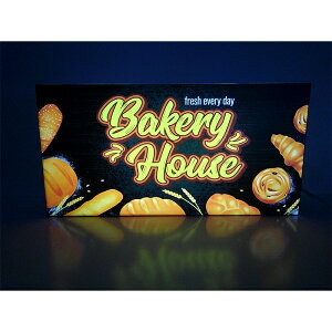 【LEDデザインライト】BAKERY HOUSE パン屋 パンショップ ベーカリーショップ ベーカリー パン フード フード店 WELCOME OPEN 看板 インテリア 雑貨 置物◆Lサイズ-1◆