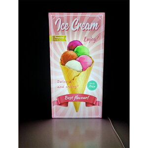 【LEDデザインライト】ICE CREAM ICE CREAM SHOP アイス アイスクリーム アイスクリーム店 アイス店 アイス屋 洋菓子店 スイーツ店 スイーツ デザート お菓子 OPEN WELCOME 看板 インテリア 雑貨 置物◆L