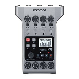 ZOOM ズーム ライブ配信用レコーダー 4マイク入力、4ヘッドフォン出力、4トラック同録、ポン出し可能な サウンドパッド付き、ポッドキャスト収録 PodTrak P4