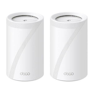 TP-Link WiFi 7 [^[ bV WiFi VXe gCoh 5760 Mbps (6GHz) + 2880 Mbps (5GHz) + 574Mbps (2.4GHz) 2.5Gbps C[Tlbg|[gx1 V[XAIbV MLO 320MHz TP-Link 2jbg Deco BE65 2-pack