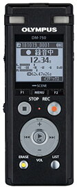 OM SYSTEM/オリンパス OLYMPUS ICレコーダー VoiceTrek DM-750 BLK 内蔵メモリー4GB MicroSD (議事録、会議 /証 拠録音、取材、インタビュー)