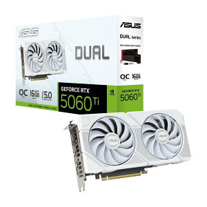 ASUS NVIDIA GeForce RTX 5060 Ti �I�[�o�[�N���b�N 16GB GDDR7 �r�f�I�J�[�h DUAL-RTX5060TI-O16G-WHITE