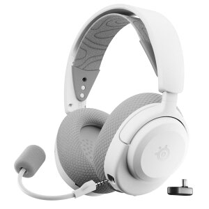 SteelSeries �Q�[�~���O�w�b�h�Z�b�g Arctis Nova 3PW ���C�����X �y�� ���^ AI�m�C�Y�L�����Z�����O ��ԃI�[�f�B�I 2.4GHz Bluetooth �����ڑ� USB-C PC PS5 PS4 Switch �Ή� 61687 �z���C�g