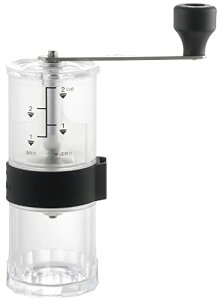 珈琲考具 KOGU 下村企販 コーヒーミル 【日本製】 手挽き 目盛り付き グラインダー セラミック刃 粗さ調節 アウトドア キャンプ クリア アウトドア ギフト 43673