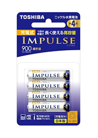 TOSHIBA ニッケル 水素電池 充電式IMPULSE 高容量タイプ 単4形充電池(min.900mAh) 4本 TNH-4AH4P