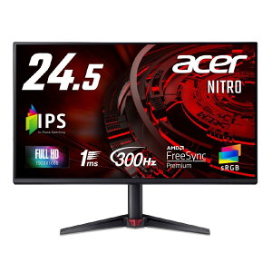 Acer Nitro ゲーミングモニター 24.5インチ フルHD IPS 非光沢 300Hz 1ms sRGB 99% AMD FreeSync Premium HDMI 2.0 DisplayPort 1.4 Nitro VG250QFbmiipx