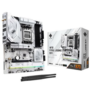 ASRock }U[{[h X870 Steel Legend WiFi AMD Ryzen 9000 V[Y CPU (Soket AM5) Ή X870 `bvZbg ATX }U[{[h