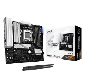 ASRock �}�U�[�{�[�h B650M Pro X3D WiFi AMD Ryzen 9000, 8000, 7000 �V���[�Y CPU�Ή� (Soket AM5) B650 Micro ATX �}�U�[�{�[�h