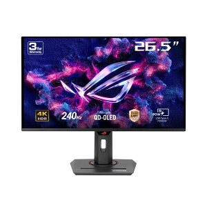ASUS�Q�[�~���O���j�^�[/ROG Strix OLED XG27UCDMG - 26.5�C���`/4K�ʎq�h�b�g�L�@EL�p�l��/240Hz/0.03ms (GTG)/Anti-Flicker/�J�X�^���q�[�g�V���N/Neo Proximity Sensor/VESA DisplayHDR 400 True Black/99% DCI-P3/DisplayWidget Center/