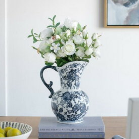 シノワズリ ミルクジャー H30cm AN-8994 花瓶 おしゃれ かわいい 可愛い 陶器 玄関 リビング アンティーク 花器