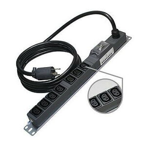 200V�R���Z���g 19�C���`���b�N�p 16A 250V C13×7�� 20A ���S�u���[�J ME8635TA3 L6�|20P�t