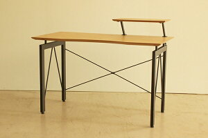 デスク 幅120cm ブラウン 棚付き パソコンデスク オフィスデス 事務机 PCデスク 学習机 学習デスク ワークデスク 机 勉強机 木製 つくえ 北欧 モダン おしゃれ