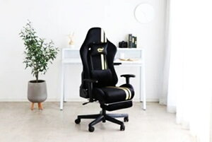 SeAGA girl ゲーミングチェア ブラック×ゴールド フットレスト付 おしゃれ かっこいい かわいい スタイリッシュ メンズ レディース リクライニング 肘掛 肘置き アームチェア パソコンチェア