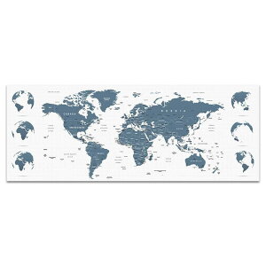 【アートデリ】世界地図のウォールデコ インテリア 雑貨 アート シンプル ワイドサイズ ワイドサイズ（30cm×78.5cm） ウォールアート 壁掛け おしゃれ 北欧 モダン 新築祝い 開店祝い 結婚祝