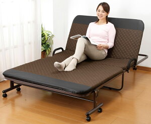 収納式 リクライニングベッド 14段階 シングルサイズ 折りたたみ キャスター付き 移動式 敷き布団対応