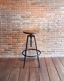 伸縮丸ハイチェア アイアン カウンターチェア バーチェア 木製 ダイニングチェアー カフェ 食卓椅子 いす イス リビング キッチン おしゃれ モダン レトロ アンティーク