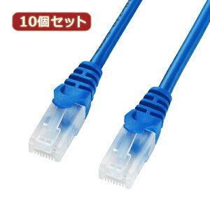 10�Z�b�g�T�����T�v���C �c���܂�h�~CAT5eLAN�P�[�u�� LA-Y5TS-01BLX10