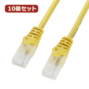 10�Z�b�g�T�����T�v���C �c���܂�h�~CAT5eLAN�P�[�u�� LA-Y5TS-07YX10